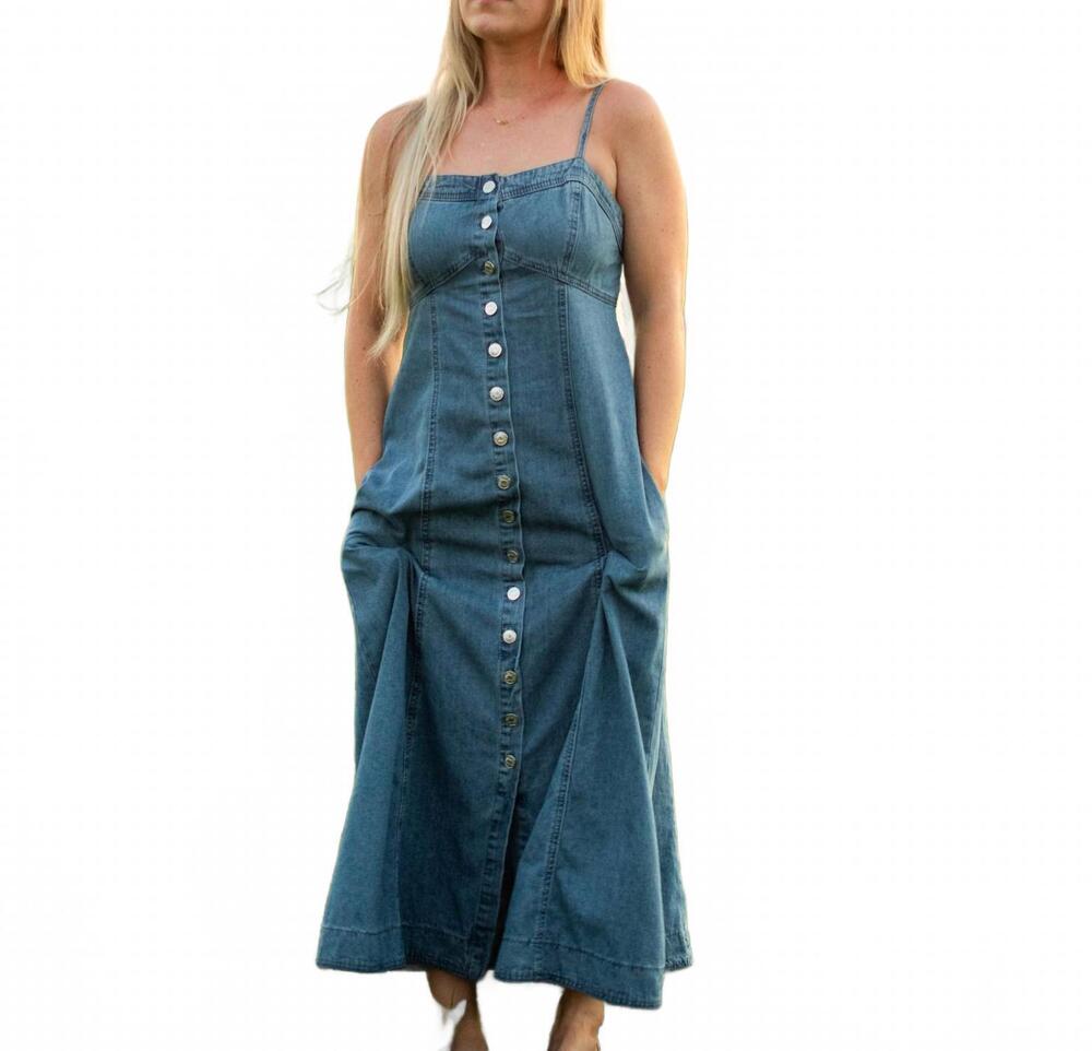NEW BLUIVY delilah denim midi dress in blue